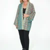 Escape Aiko Reversible Short Kimono in Teal Multi- Cardigans & Jumpers | Long Sleeved Tops