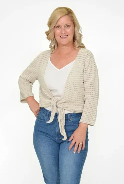 Orientique Alice Cotton Knit Wrap in- Cotton Tops | Cardigans & Jumpers