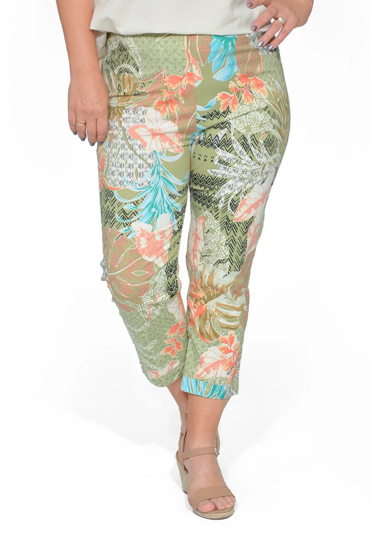 Orientique Angela Cotton 3/4 Capri Pants in-Women Womens Pants