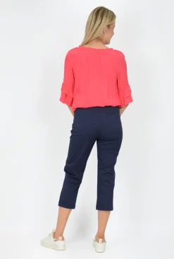 One Summer Angela Cotton Blend Capri Pant in-Women Cotton Pants | Womens Pants