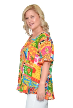 Orientique Angie Organic Cotton Flutter Sleeve Top in- Organic Cotton Clothing