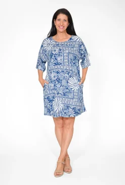 One Summer Ashlee Rayon Sleeved Shift Dress in- Long Sleeved Dresses | Above Knee Dresses