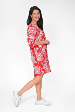 One Summer Ashlee Rayon Sleeved Shift Dress in- Long Sleeved Dresses | Above Knee Dresses