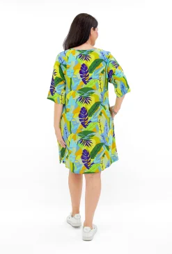 One Summer Ashlee Rayon Sleeved Shift Dress in- Above Knee Dresses | Sleeved Dress