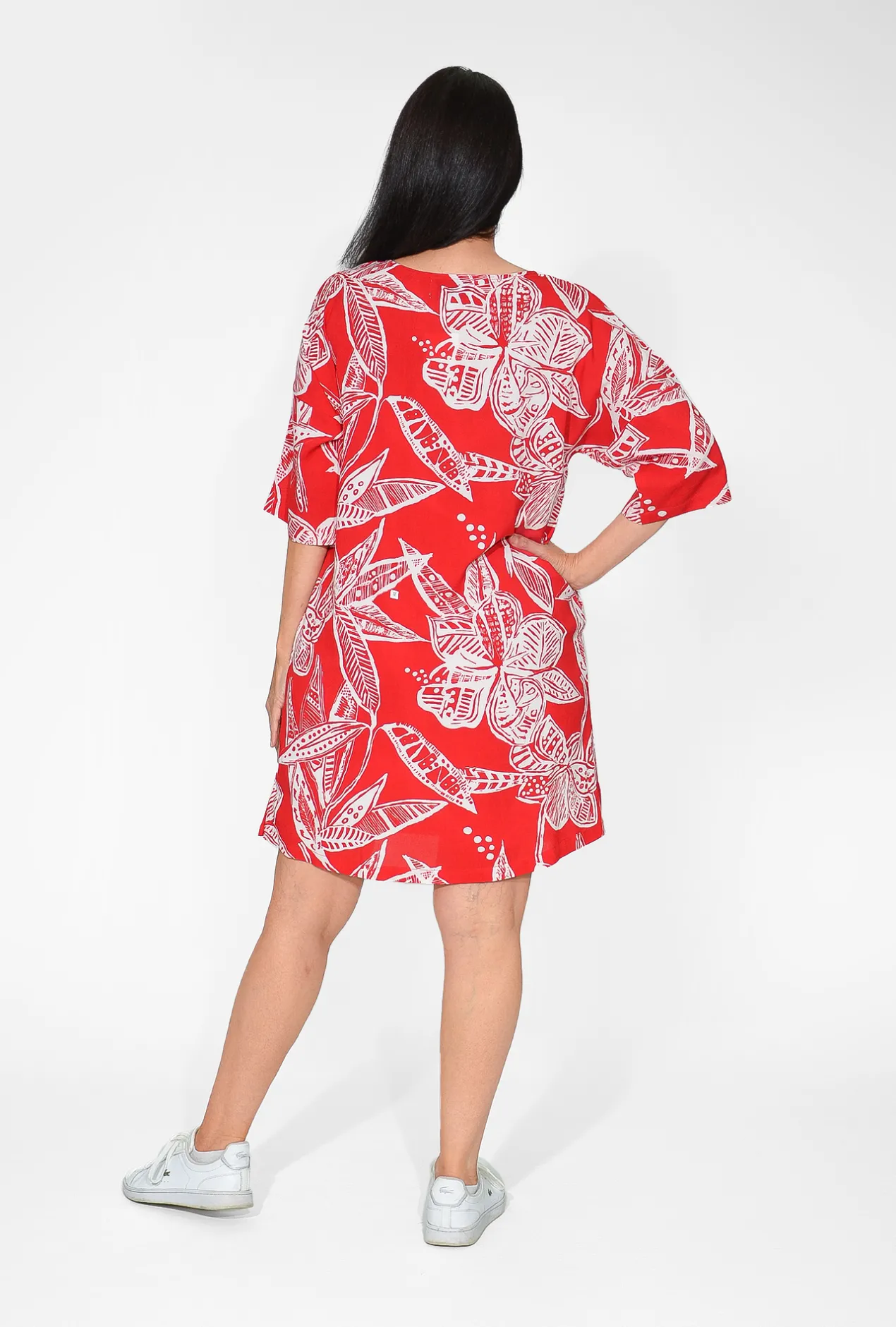 One Summer Ashlee Rayon Sleeved Shift Dress in- Long Sleeved Dresses | Above Knee Dresses