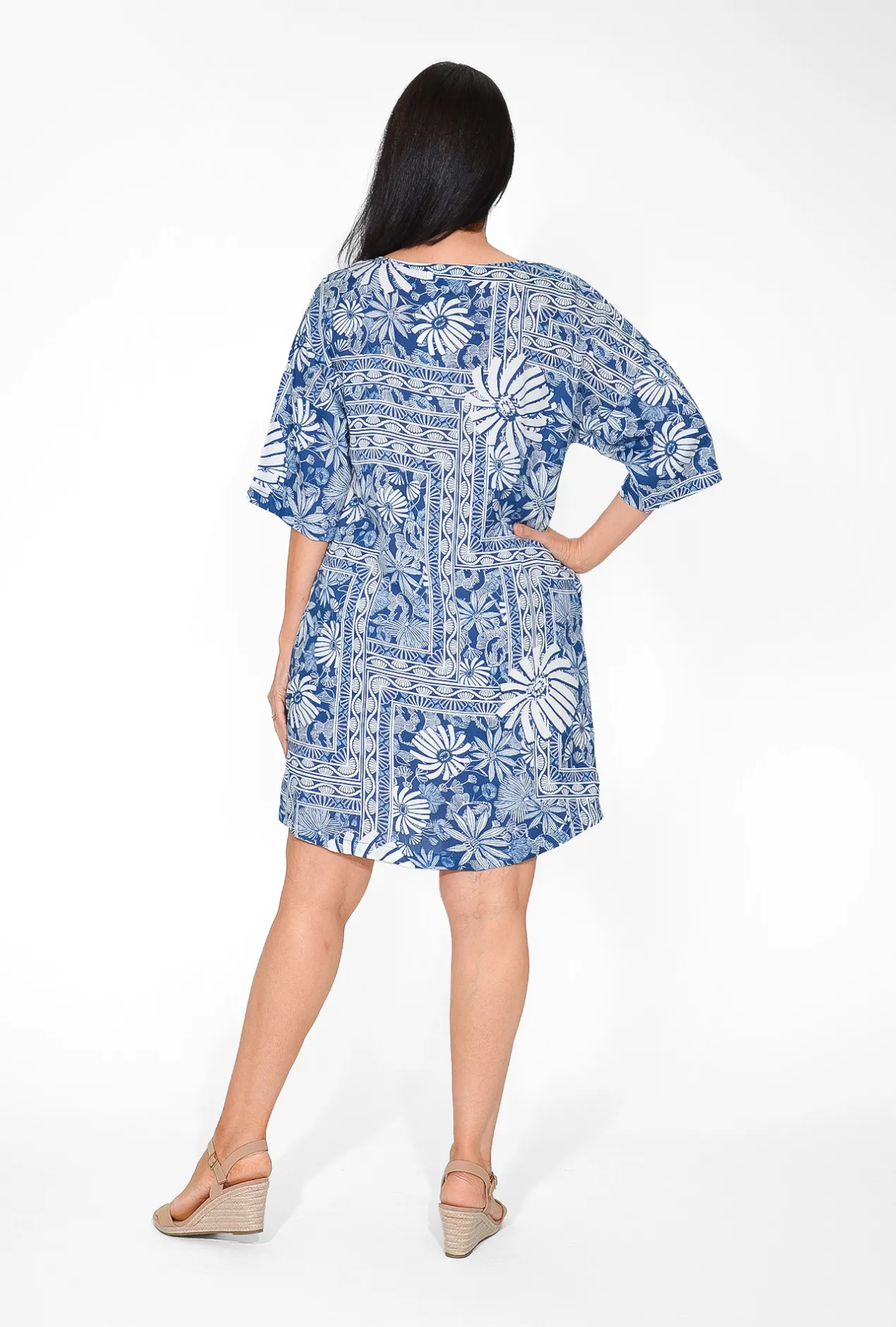 One Summer Ashlee Rayon Sleeved Shift Dress in- Long Sleeved Dresses | Above Knee Dresses