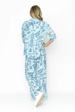 One Summer Avril Rayon Shirt & Pant Set in-Women Womens Pants