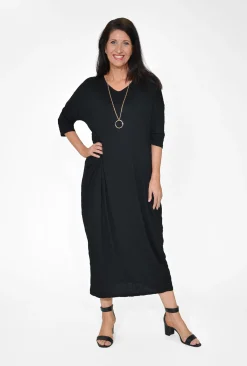 Cotton Village Betty Elbow Sleeve Midi Dress in- Cotton Dresses | Midi Dresses