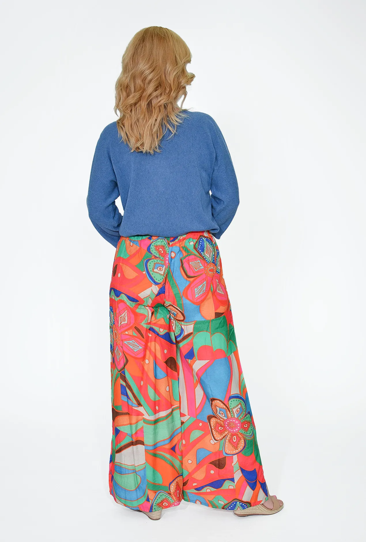 Escape Birdie Flower Wide Pant in Orange-Women Womens Pants