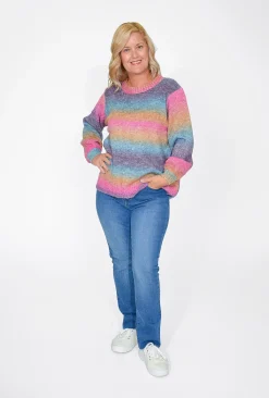 Willow Tree Britannia Ombre Rainbow Jumper- Cardigans & Jumpers | Knitwear Tops