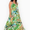 Orientique Buffy Rayon Sleeveless Maxi Dress in Green Holiday- Sleeveless Dresses