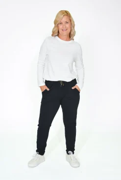 Orientique Catie Sweat Pant in Black-Women Womens Pants