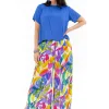 Escape Chantal Rayon Wide Leg Pant in Multicolour-Women Womens Pants