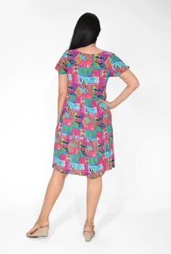 One Summer Chloe Crepe Rayon Swing Dress in- Knee Length Dresses | Above Knee Dresses