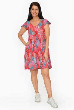 One Summer Chloe Crepe Swing Dress in- Short Sleeved Dresses | Knee Length Dresses