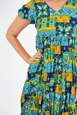 One Summer Chloe Crepe Swing Dress in- Above Knee Dresses | Short Sleeved Dresses