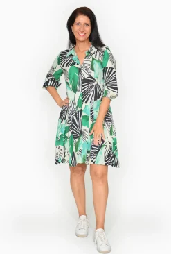 Orientique Coleen Organic Cotton Sleeve Collar Dress in- Cotton Dresses | Above Knee Dresses