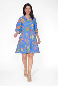 Orientique Coleen Organic Cotton Sleeve Collar Dress in- Cotton Dresses | Above Knee Dresses