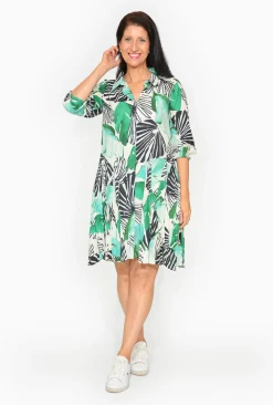 Orientique Coleen Organic Cotton Sleeve Collar Dress in- Cotton Dresses | Above Knee Dresses