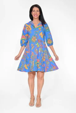 Orientique Coleen Organic Cotton Sleeve Collar Dress in- Cotton Dresses | Above Knee Dresses