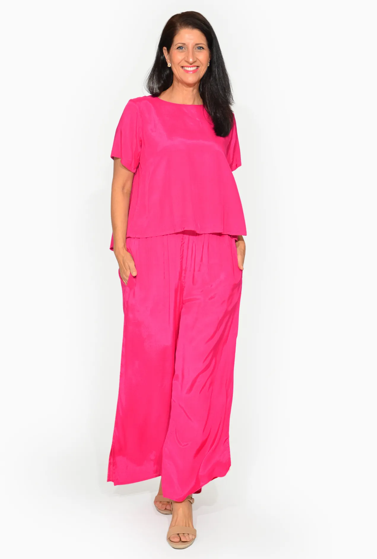 Escape Devin Rayon Short Sleeve Boxy Tee in- Short Sleeve Tops | Sleeved Dress