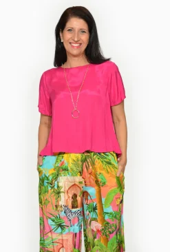 Escape Devin Rayon Short Sleeve Boxy Tee in- Short Sleeve Tops | Sleeved Dress