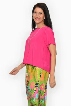 Escape Devin Rayon Short Sleeve Boxy Tee in- Short Sleeve Tops | Sleeved Dress