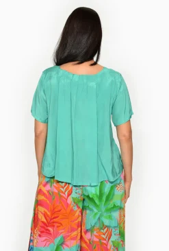 Escape Devin Rayon Short Sleeve Boxy Tee in- Short Sleeve Tops | Sleeved Dress