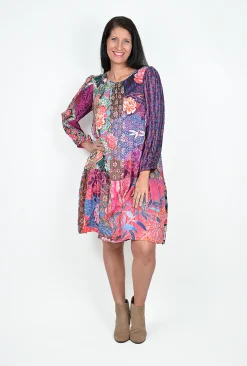 Orientique Devon Long Sleeve Dress in- Above Knee Dresses | Knee Length Dresses