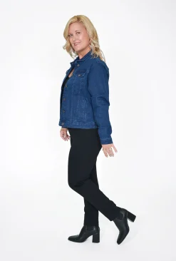 Orientique Diana Collared Denim Jacket in- Jackets | Long Sleeved Tops