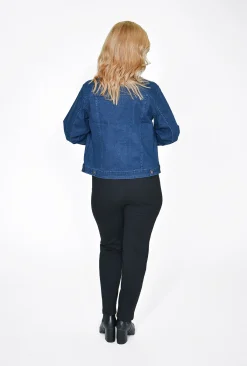 Orientique Diana Collared Denim Jacket in- Jackets | Long Sleeved Tops