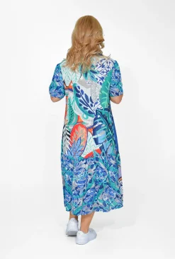 Orientique Edith Organic Cotton Collar Dress in- Short Sleeved Dresses | Organic Cotton Clothing