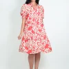 One Summer Eloise Puff Sleeve Button Up Dress in- Knee Length Dresses | Short Sleeved Dresses