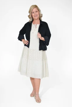 Orientique Emma Organic Cotton Short Sleeve Dress in- Knee Length Dresses | Organic Cotton Clothing