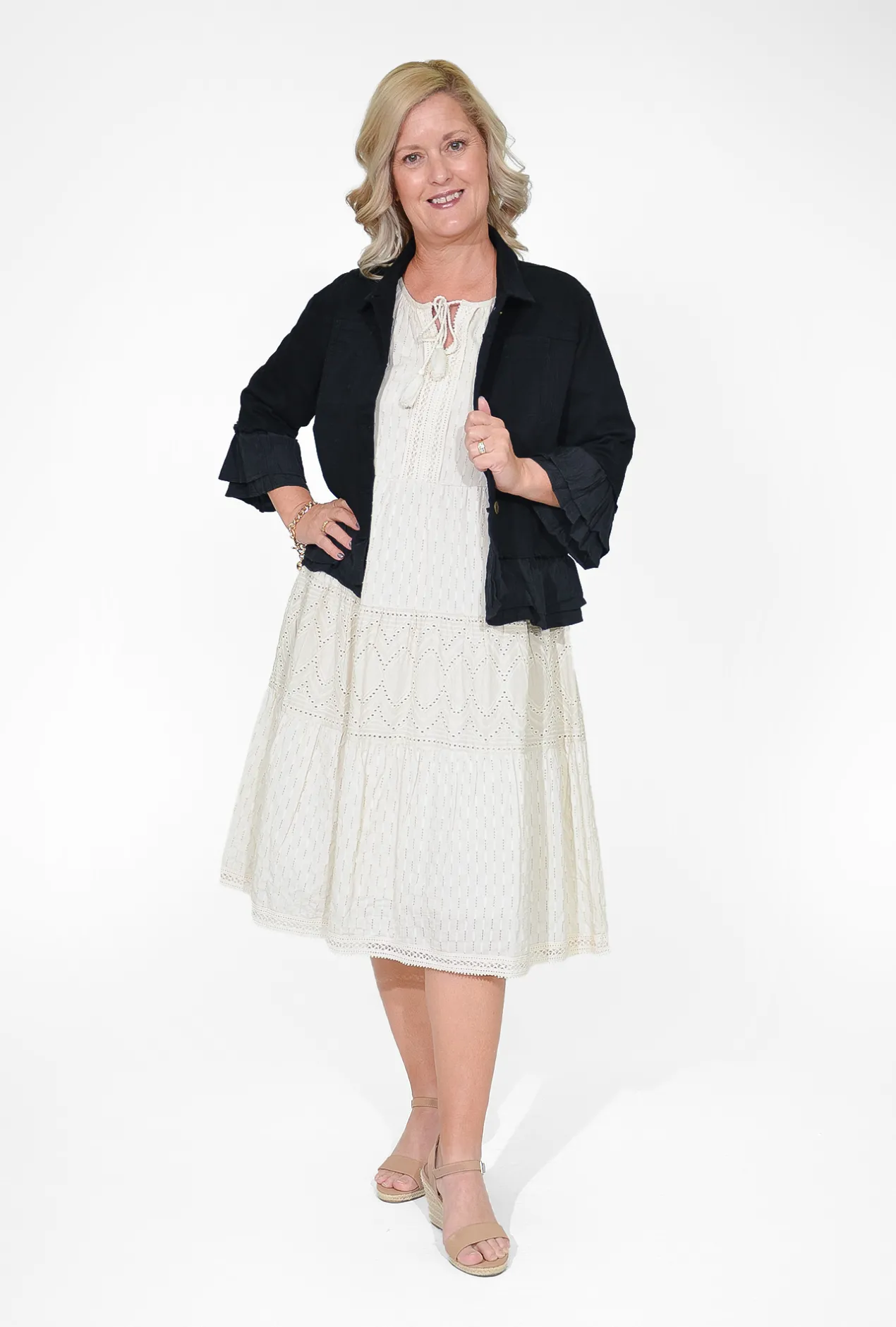 Orientique Emma Organic Cotton Short Sleeve Dress in- Knee Length Dresses | Organic Cotton Clothing