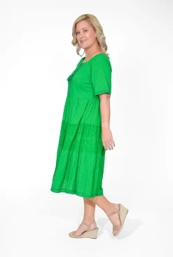 Orientique Emma Organic Cotton Short Sleeve Dress in- Knee Length Dresses | Organic Cotton Clothing