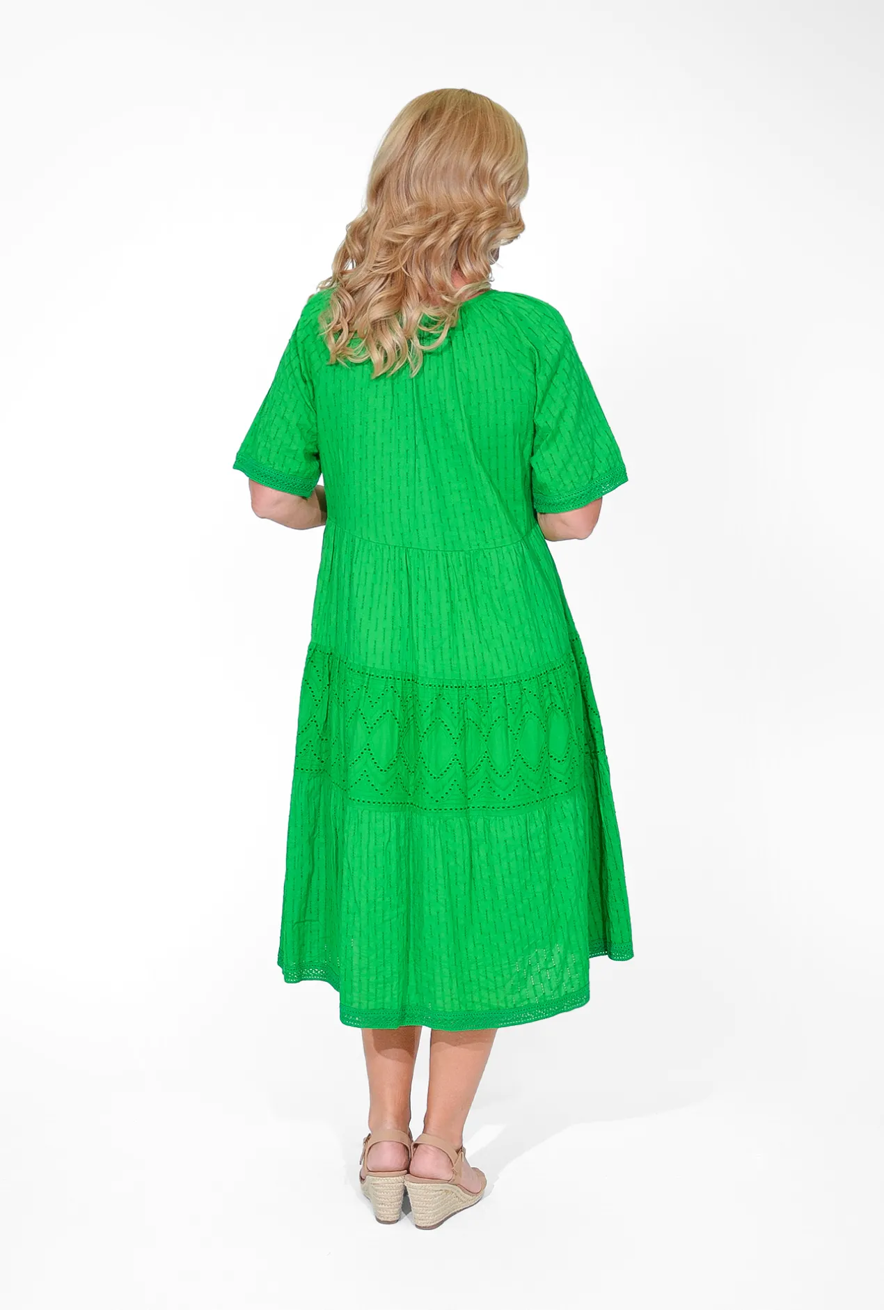 Orientique Emma Organic Cotton Short Sleeve Dress in- Knee Length Dresses | Organic Cotton Clothing