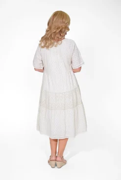 Orientique Emma Organic Cotton Short Sleeve Dress in- Knee Length Dresses | Organic Cotton Clothing