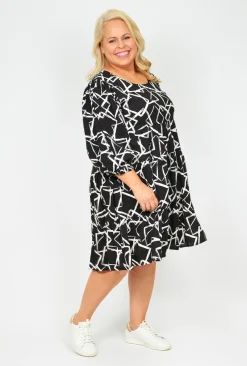 Fira Esme 3/4 sleeve Short Smock Dress- Above Knee Dresses | Short Sleeved Dresses