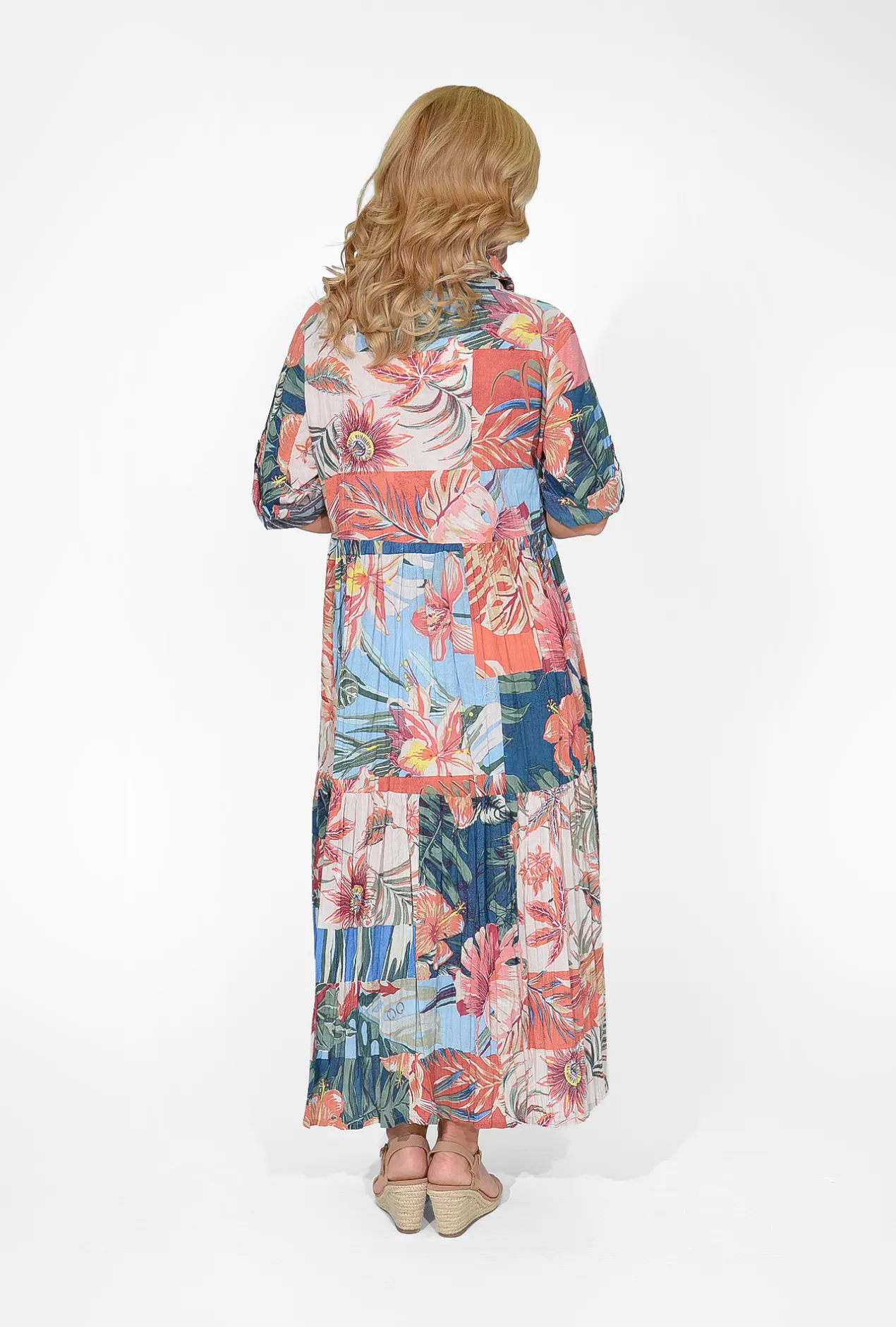 Orientique Francesca Organic Cotton Collar Dress in- Long Sleeved Dresses | Organic Cotton Clothing