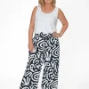 Orientique Gemma Cotton Crop Pant in Black & White-Women Cotton Pants | Womens Pants
