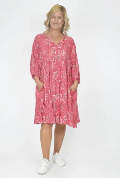 One Summer Genevieve Cotton Dress in- Long Sleeved Dresses | Knee Length Dresses