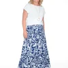 Orientique Georgia Organic Cotton Tiered Maxi Skirt in Navy- Skirts & Short | Organic Cotton Clothing