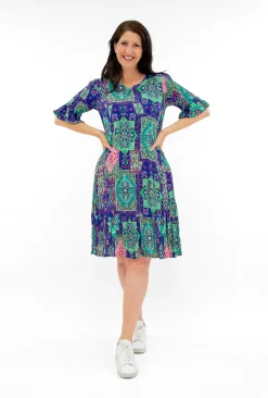 One Summer Harley Rayon Short Sleeve Dress in- Short Sleeved Dresses | Knee Length Dresses