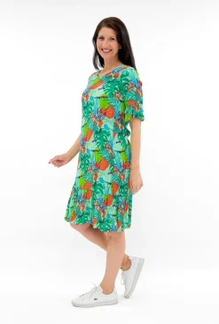 One Summer Harley Rayon Short Sleeve Dress in- Short Sleeved Dresses | Knee Length Dresses