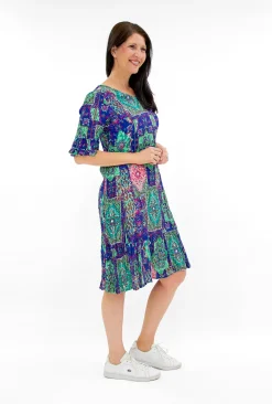 One Summer Harley Rayon Short Sleeve Dress in- Short Sleeved Dresses | Knee Length Dresses