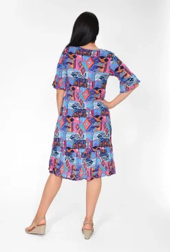 One Summer Harley Rayon Short Sleeve Dress in- Long Sleeved Dresses | Knee Length Dresses