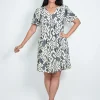 One Summer Harper Short Sleeve Rayon Dress in- Above Knee Dresses | Short Sleeved Dresses