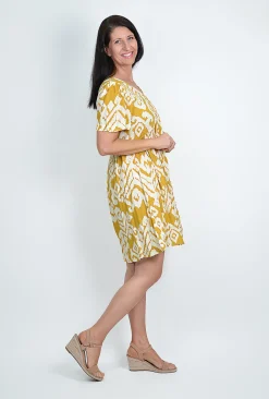 One Summer Harper Short Sleeve Rayon Dress in- Above Knee Dresses | Short Sleeved Dresses