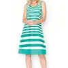 One Summer Jane Swing Dress in Jade- Knee Length Dresses | Sleeveless Dresses
